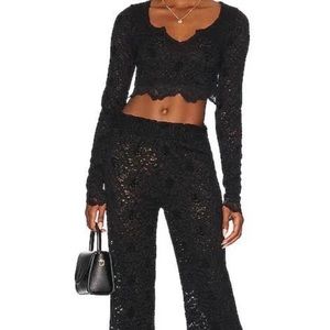 Free People Cloud Ride Black Lace Set